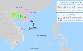 Cập nhật bão số 2: Tâm bão chỉ cách Quảng Ninh 250 km