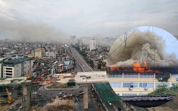 Hà Nội: Cháy dữ dội trên tầng 5 của tòa nhà ở đường Trường Chinh