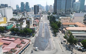 TP.HCM: Đường Lê Lợi thông thoáng sau khi tháo rào chắn metro số 1