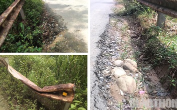 Yên Bái: Nhiều hộ lan và gương cầu trên tuyến tỉnh lộ 174 bị hư hỏng