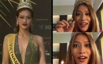 Clip: Miss Grand Vietnam Thiên Ân hốt hoảng vì làm gãy vương miện bạc tỷ