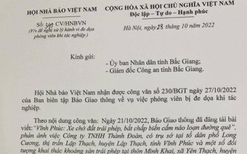 Hội Nhà báo Việt Nam đề nghị xử lý đối tượng đe doạ PV Báo Giao thông