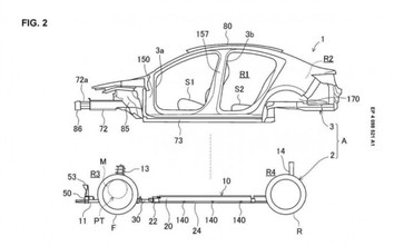 Hé lộ mẫu xe điện trên nền tảng Mazda 3 qua bản đăng ký sáng chế