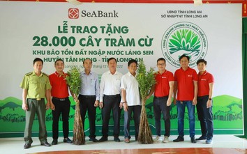 SeABank tặng 28.000 cây tràm cừ cho Khu Bảo tồn Láng Sen