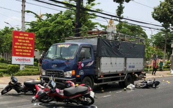 Đã xác định nguyên nhân xe tải tông 6 xe máy dừng đèn đỏ, 3 người bị thương