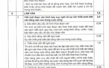 Bộ GD&ĐT công bố đáp án, thang điểm môn Văn tốt nghiệp THPT 2023