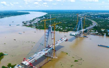 Cầu dây văng cao nhất vùng Tây Nam Bộ hoàn thành cuối năm nay
