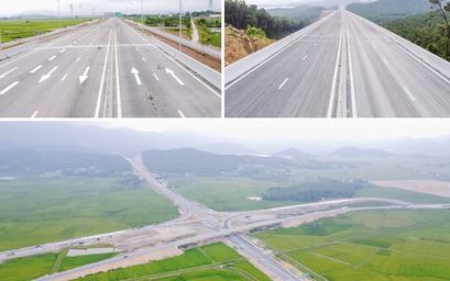Toàn cảnh 30km đầu tuyến cao tốc Diễn Châu - Bãi Vọt sắp thông xe