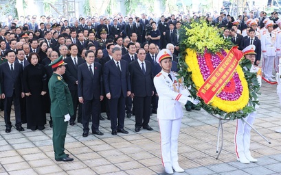 Đoàn lãnh đạo, nguyên lãnh đạo Đảng, Nhà nước viếng Tổng Bí thư Nguyễn Phú Trọng