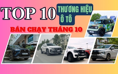 TOP 10 thương hiệu ô tô bán chạy tháng 10/2025