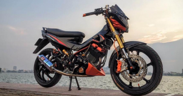 Xế nổ Suzuki Rider 150 độ loạt hàng hiệu đắt tiền trên xe