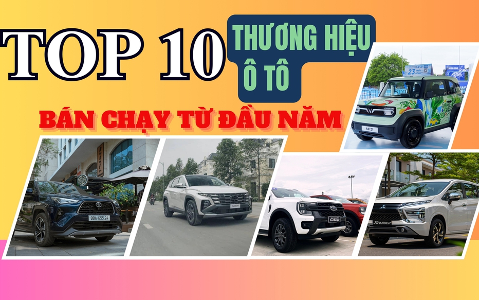 Tốp 10 thương hiệu ô tô bán chạy nhất Việt Nam